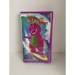 Barney & Friends Beach Party VHS Video Tape Sing Along Songs Vintage Hard Case